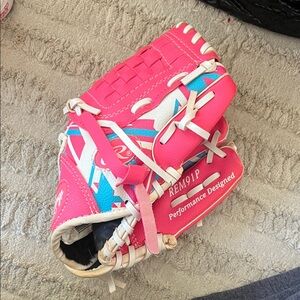 Pink and Blue Baseball Glove